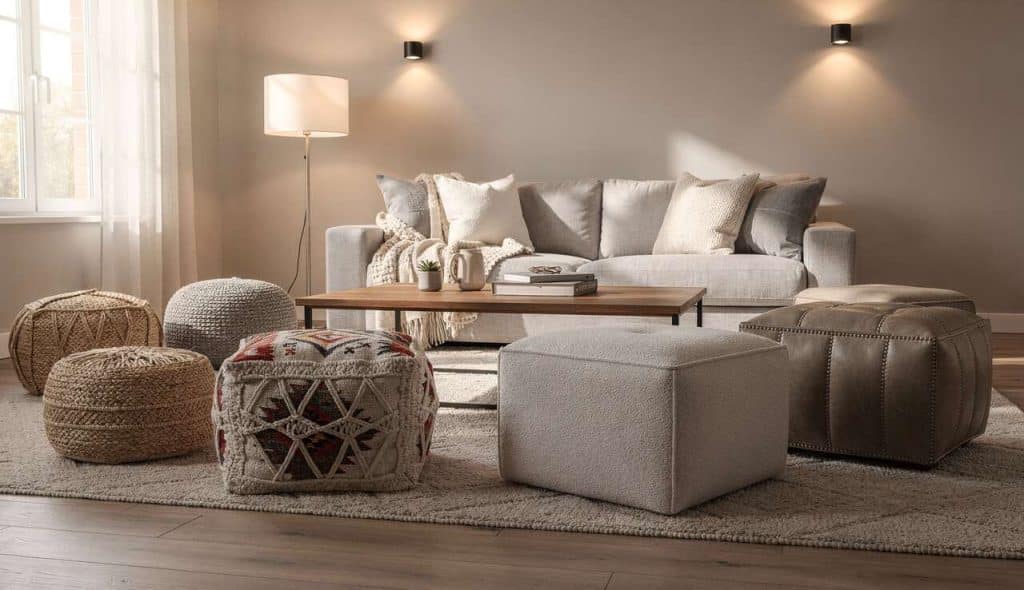 Poufs de salon : explorer les styles pour s'adapter à votre intérieur