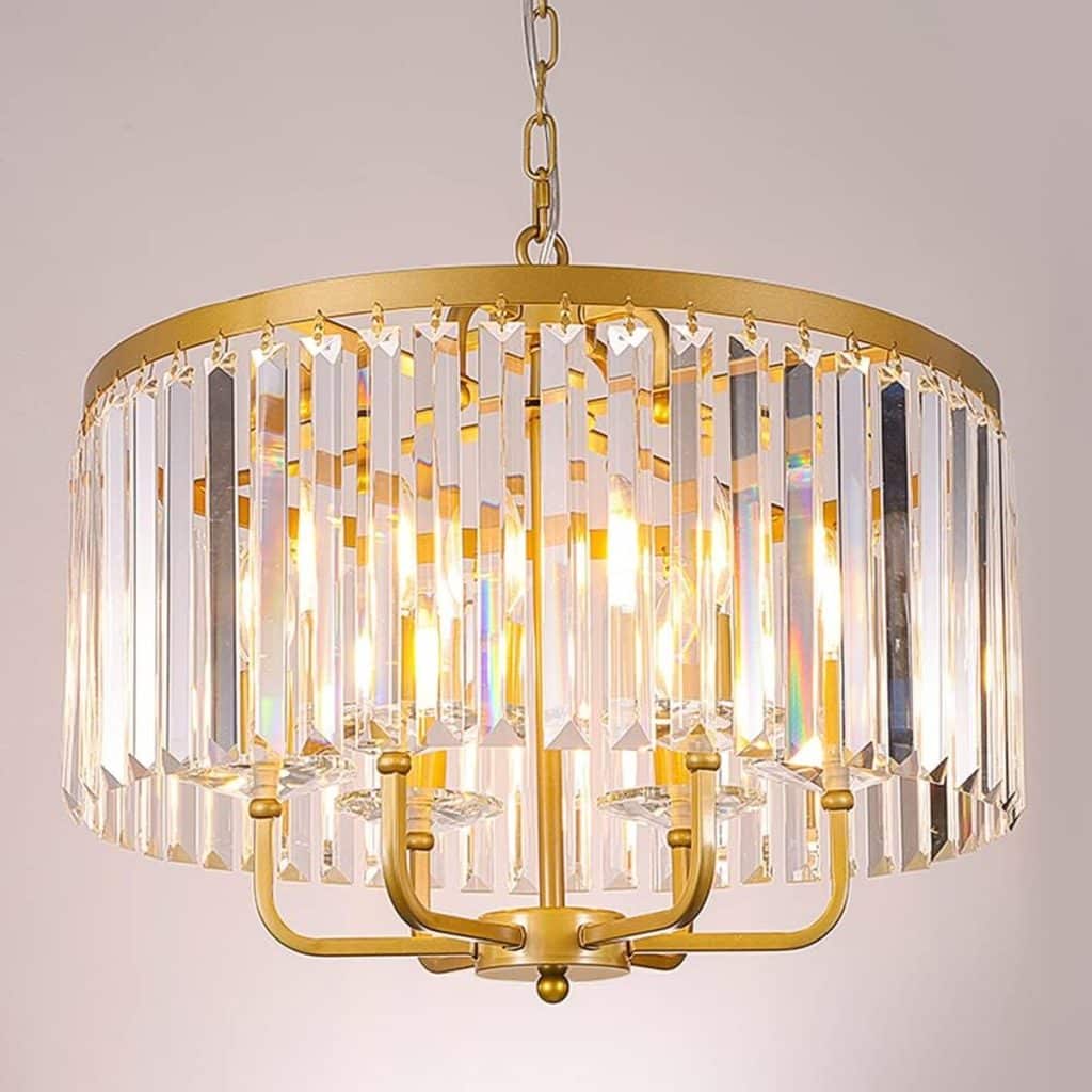 Avis sur le lustre en cristal Wellmet doré antique