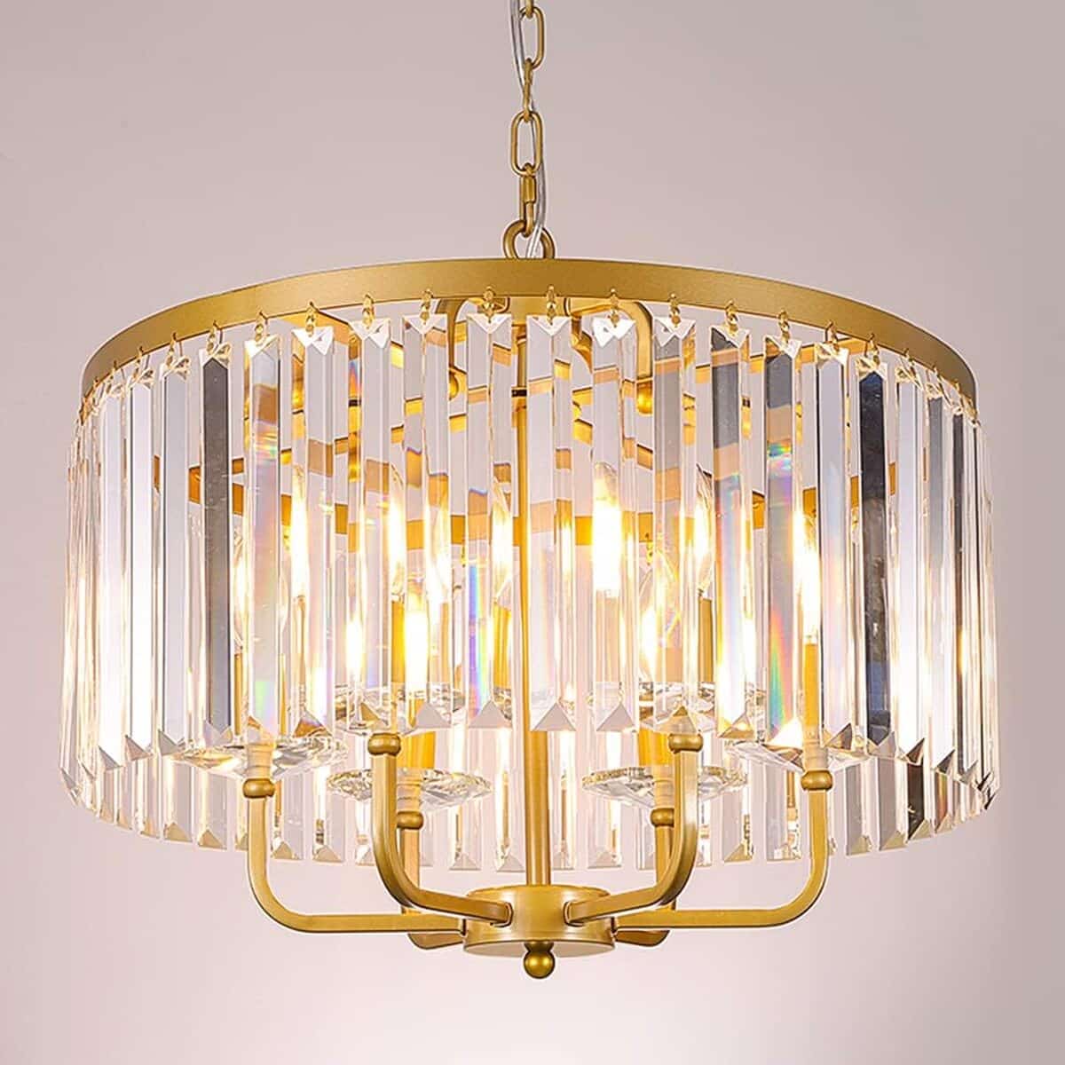 Avis sur le lustre en cristal Wellmet doré antique