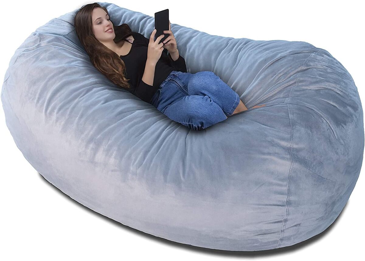 Test Charlie & Finn pouf premium XXL : confort géant en gris argenté