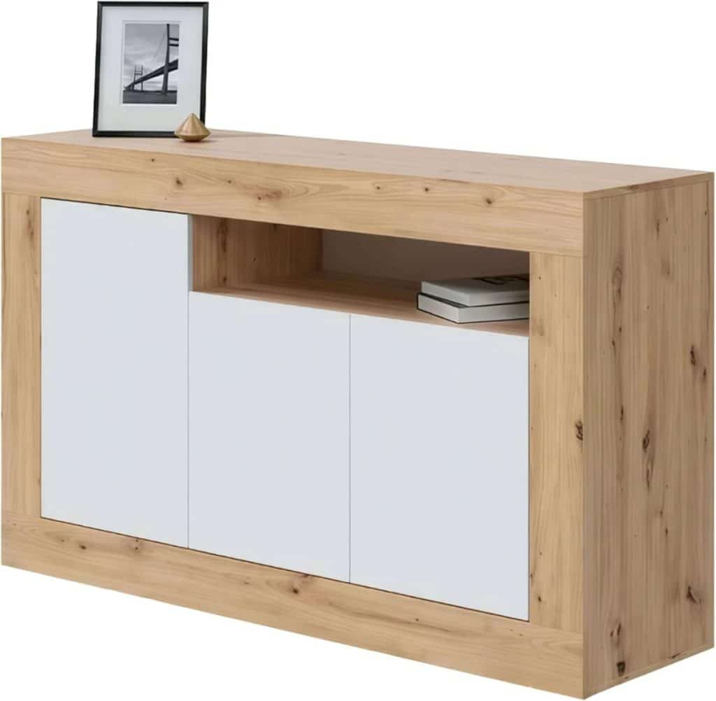 Test du buffet Habitdesign : bois blanc artik et chêne nodi