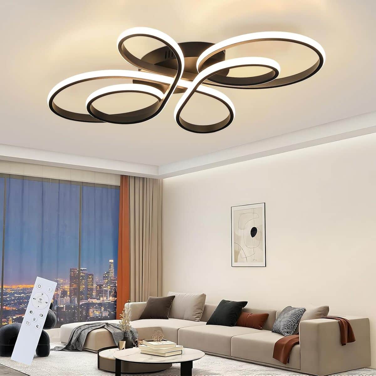 Test du plafonnier dimmable ZMH led : design pétale et élégance moderne
