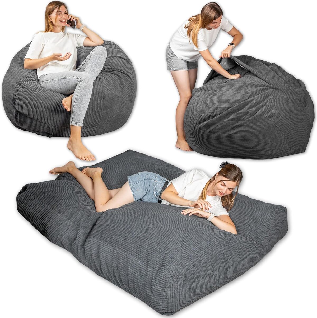 Test du pouf lit convertible Bananair en velours côtelé