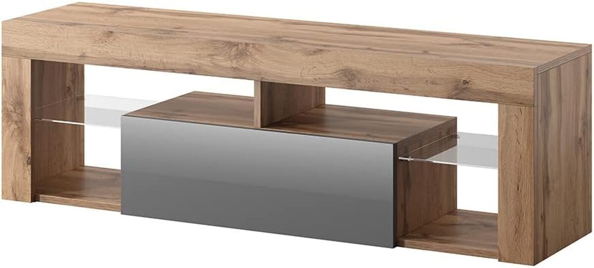 Test : selsey Hugo - meuble TV 140 cm en chêne et gris