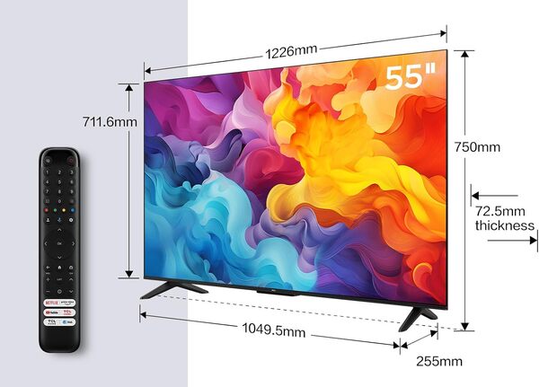 TCL TV LED 4K 139 cm 55V6B Google TV [Classe énergétique E]