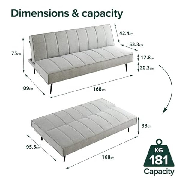 Découvrez le canapé-lit Zinus Quinn : compact et pratique, il s'intègre aisément dans votre intérieur tout en offrant confort et fonctionnalité. Idéal pour optimiser votre espace de vie.