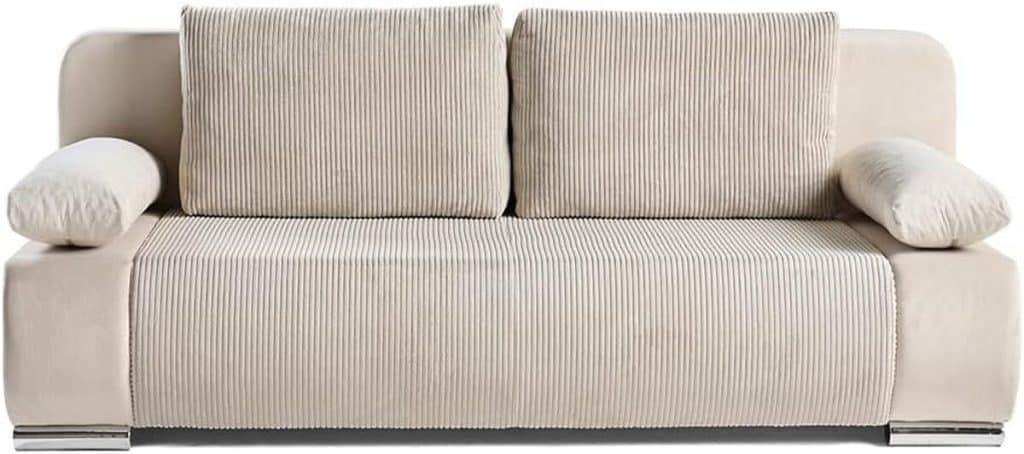 Avis : canapé convertible Elio beige en velours côtelé de Best Mobilier