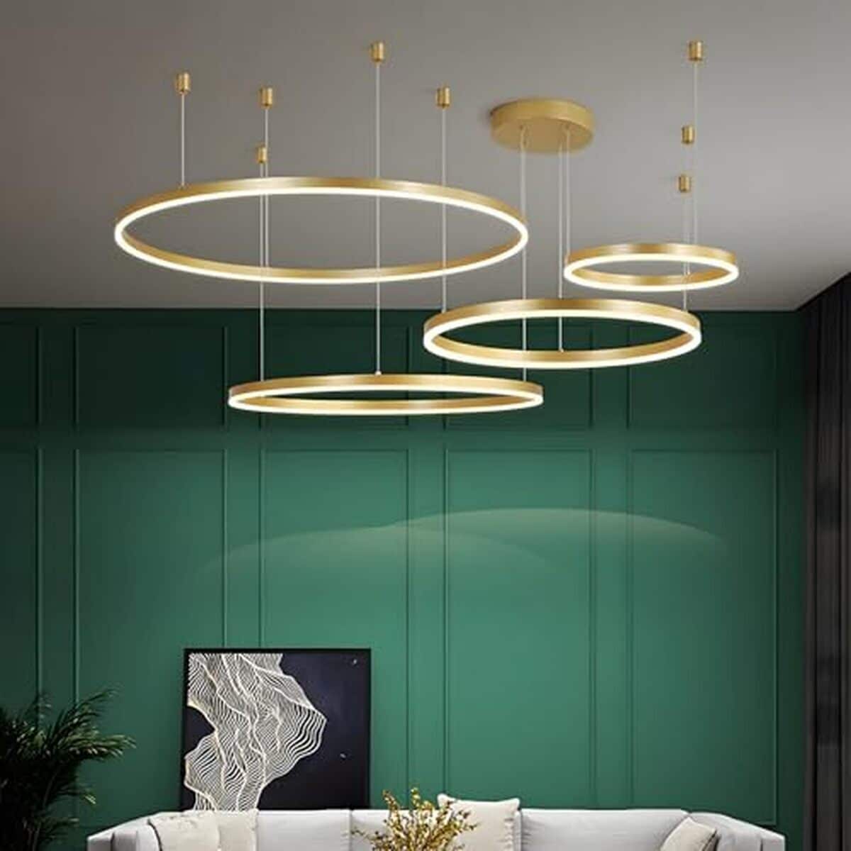 Avis : lustre LED WayLuoung 4 cercles - élégance et fonctionnalité
