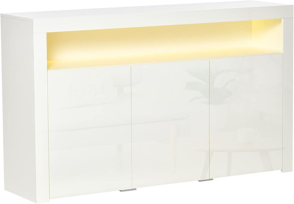 Test : buffet moderne HOMCOM LED à 3 portes