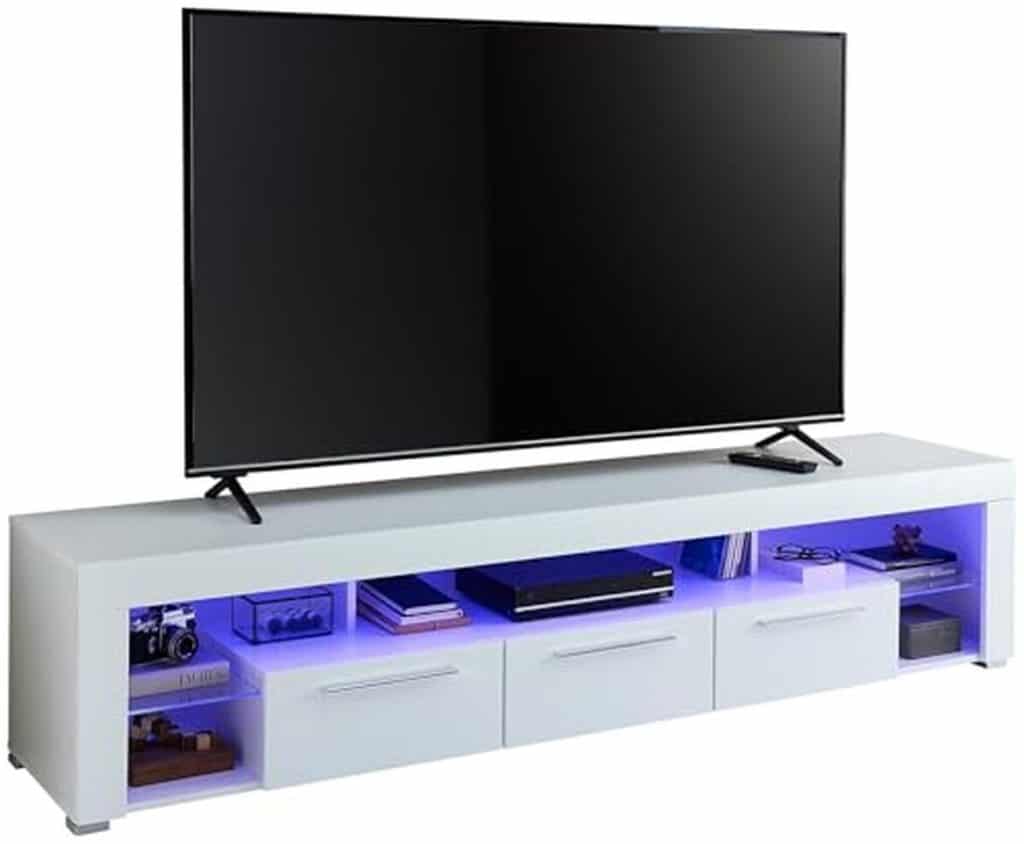 Test du banc TV Stella Trading GOAL : design et espace de rangement lumineux