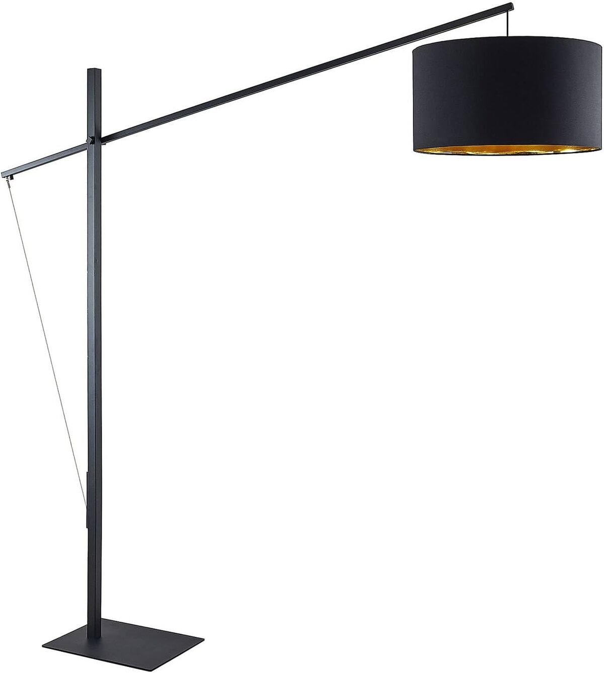 Test du lampadaire arqué Mossa noir d'Arcchio