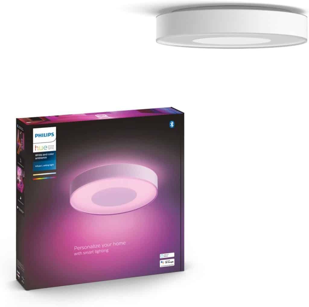Test du plafonnier Infuse Large Philips Hue : blanc et ambiance colorée