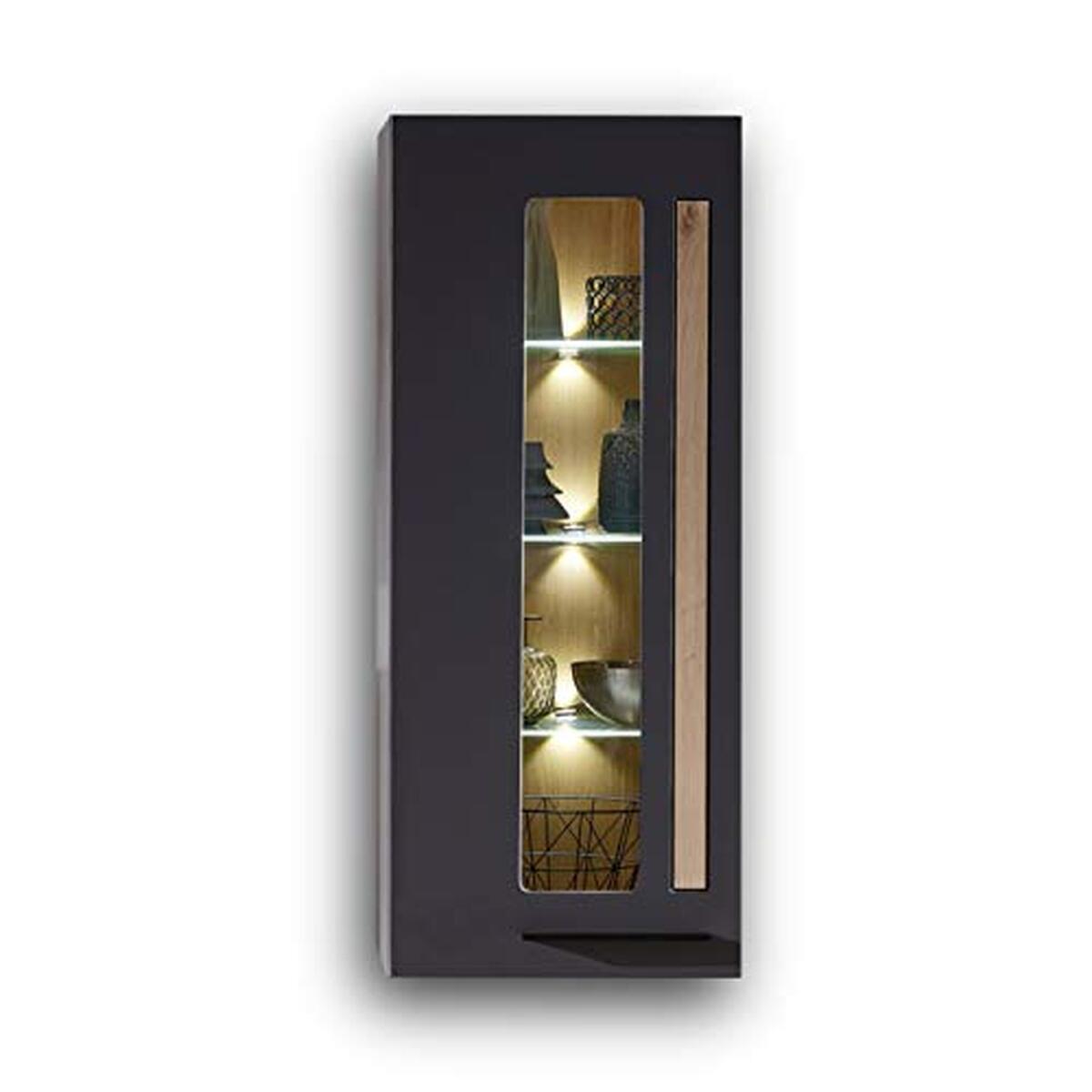 Test du Stella Trading LOFT-Two : vitrine suspendue en chêne artisan/graphite