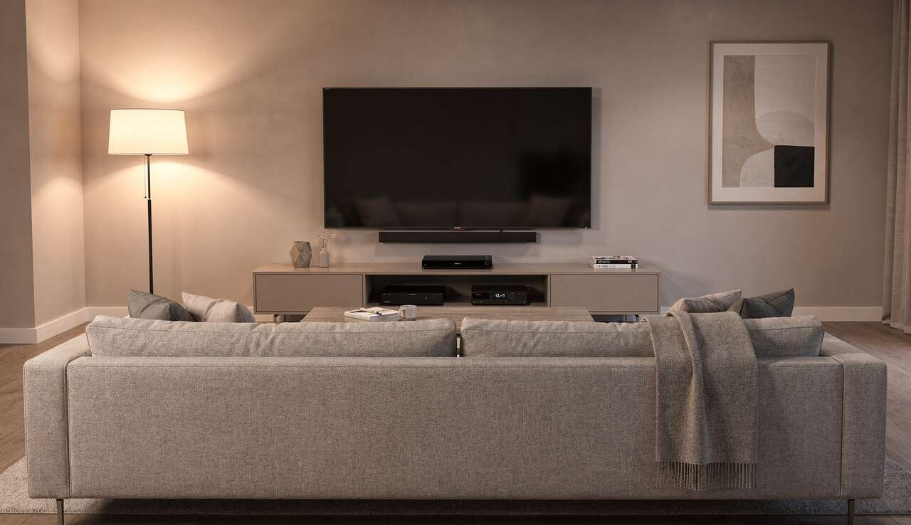 La distance recommand&eacute;e entre le canap&eacute; et la t&eacute;l&eacute;vision