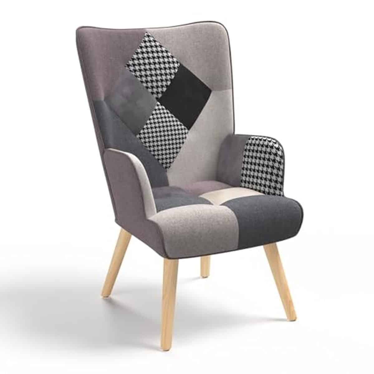 Avis sur le fauteuil scandinave Ivar de IDMarket : élégance patchwork