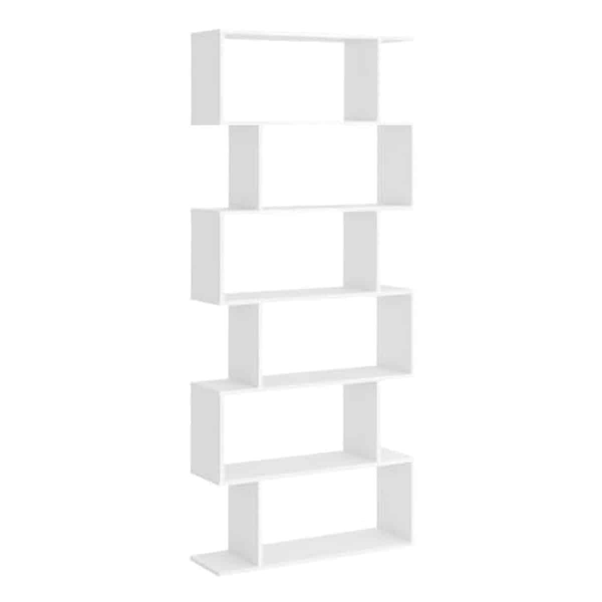 Test : bibliothèque zig zag HOMCOM design moderne 6 niveaux blanc