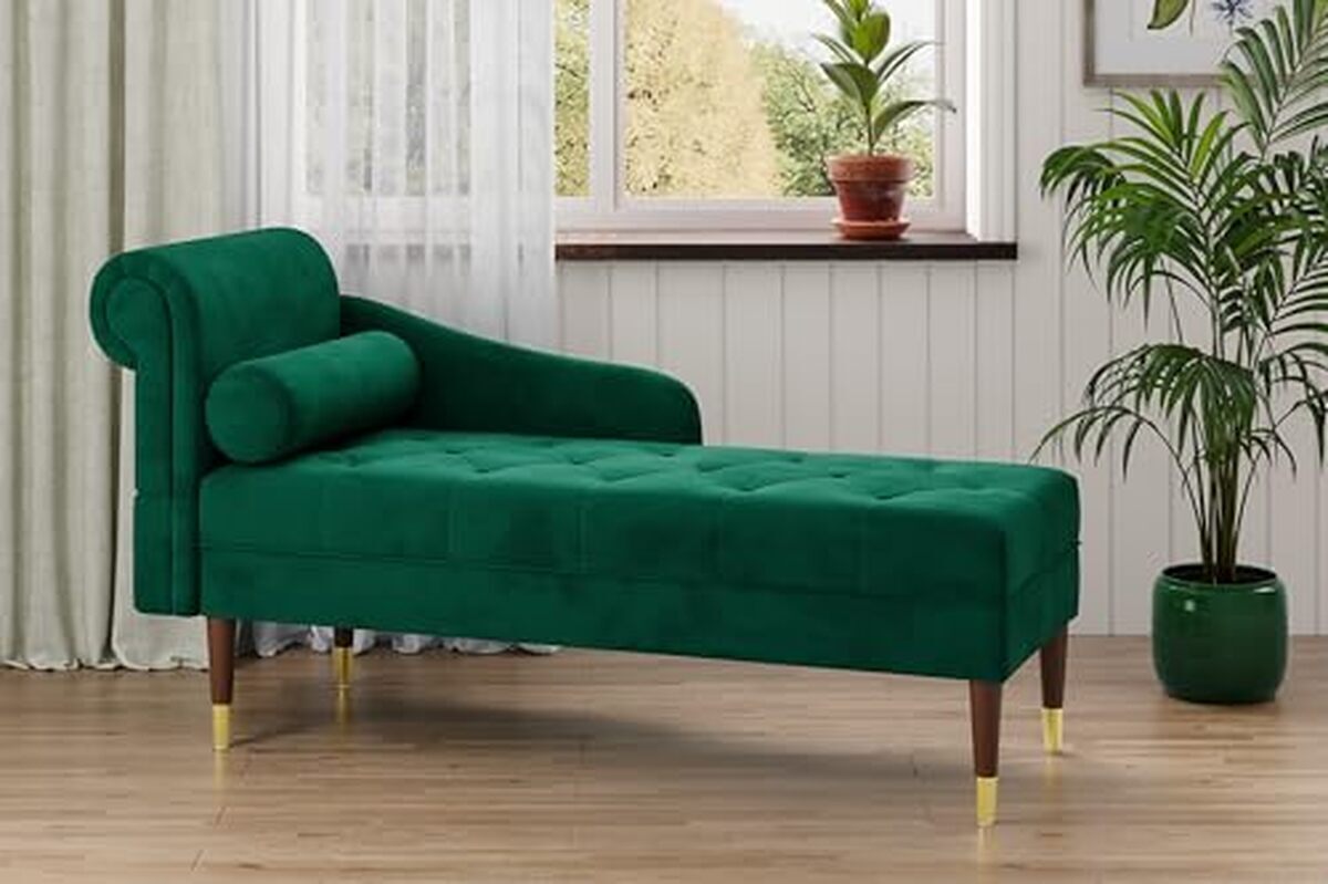 Test du fauteuil méridienne Vesgantti : confort et style en velours vert